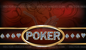 Poker invitation card, vector illustration - vector clip art