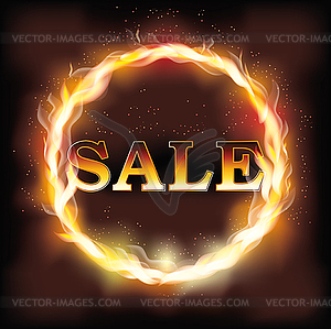 Fire flame sale card, vector illustration - vector clip art