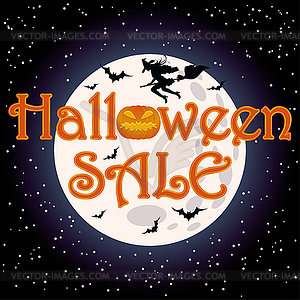 Happy Halloween sale shopping background, vector - vector image