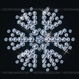 Cute diamond snowflake, vector illustration  - vector clipart