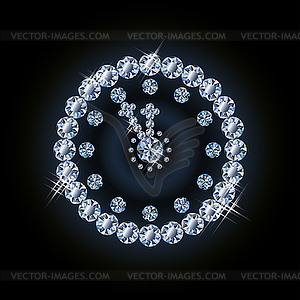 Diamond holiday xmas clock vector illustration - vector image