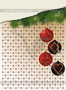 Merry Christmas and New year casino background, vector  - vector image
