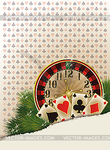 Merry Christmas Casino background, vector  - vector image