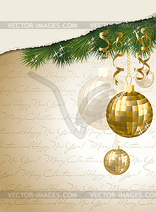 Merry Christmas and Happy New Year invitation card - color vector clipart