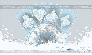 Christmas poker greeting card, vector illustration - vector clipart