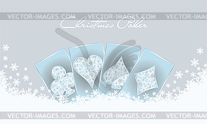Christmas poker invitation card, vector illustration - vector image