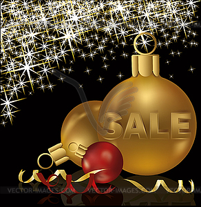 Christmas sale greeting card, vector - vector image