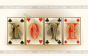 Love poker cards, vector illustration - vector clip art