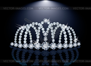 Pretty diamond princess diadem, vector  - vector clipart