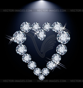 Love diamond heart, vector illustration - vector image