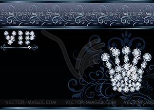 Brilliant  Queen crown VIP card, vector illustration - color vector clipart