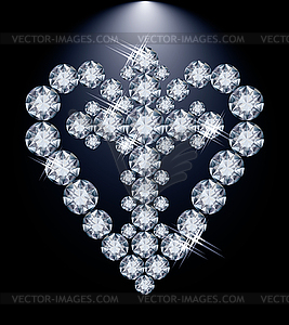 Алмазное сердце и христианский крест, векторные иллюстрации - стоковое векторное изображение