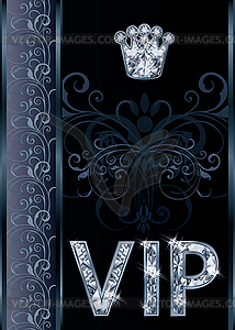 Алмазный VIP пригласительный билет, векторные иллюстрации - изображение в векторном формате