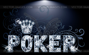 Diamond poker greeting card, vector illustration - vector clipart