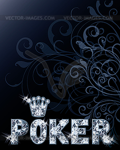 Diamond casino poker card, vector illustration - color vector clipart