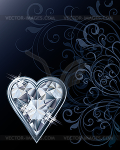 Diamond poker hearts card, vector illustration - vector image