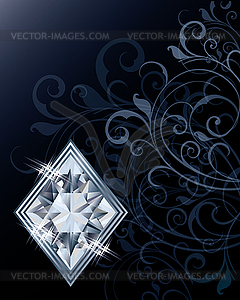 Brilliant poker diamonds card, vector illustration - vector clip art