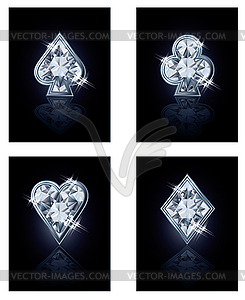 Poker diamonds card, vector illustration - vector image