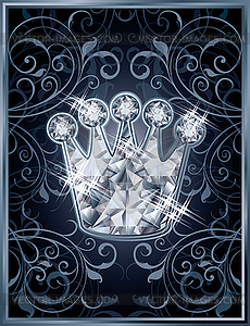 Diamond royal crown VIP card, vector illustration - vector clipart