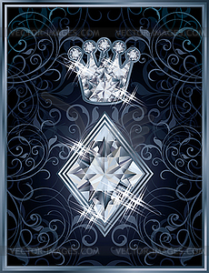 Diamond Poker diamonds royal card, vector illustration - vector image