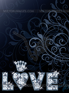 Love diamond wallpaper, vector illustration - vector image