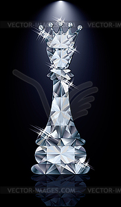 Алмазный шахматная королева, векторные иллюстрации - векторный графический клипарт