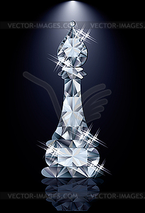 Diamond chess Bishop, vector illustration - vector clip art