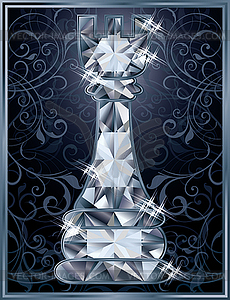 Diamond chess Rook card, vector illustration - vector image