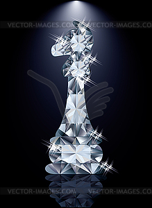 Diamond chess Knight, vector illustration - vector clip art