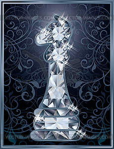 Diamond chess Knight card, vector illustration - vector clipart