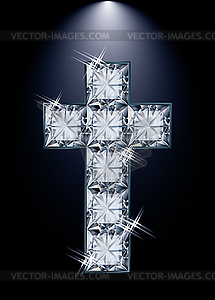 Бриллиантовый крест религия, векторные иллюстрации - векторный клипарт EPS