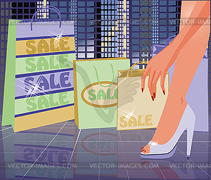 Urban Shopping card, vector illustration - vector image