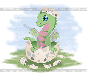 Little fairy dragon, vector illustration - vector clipart