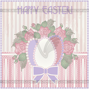 Happy Easter invitation vintage card, vector  - vector clipart