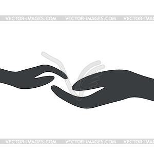 Hand of child and adult - vector clipart