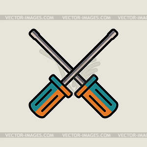 Two screwdrivers - vector clipart