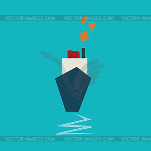 Cargo ship - vector clipart