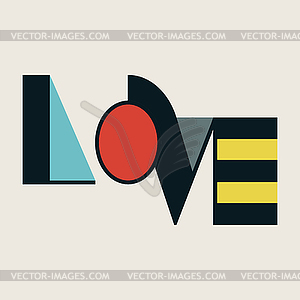 Retro text love - vector clipart