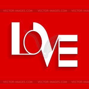 Text love - color vector clipart