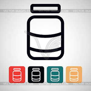 Glass Jar - color vector clipart