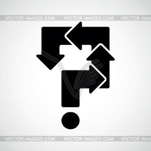 Question mark - white & black vector clipart