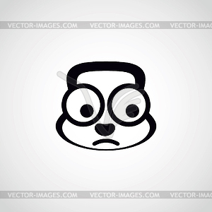 Confused chipmunk - white & black vector clipart