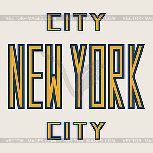 Word new york city - vector clip art