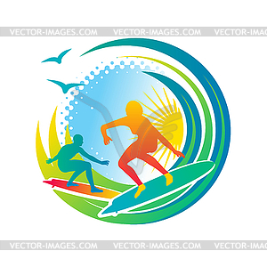Surfing - vector clip art