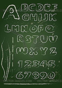 ABC - English alphabet written on blackboard in - vector image
