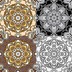 Set of squared backgrounds - ornamental seamless - vector clip art