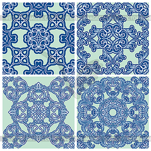 Set of squared backgrounds - ornamental seamless - stock vector clipart