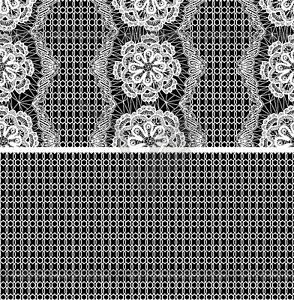 Seamless pattern - floral lace ornament - white - vector image