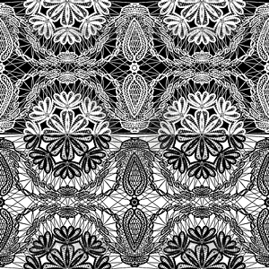 Seamless pattern - floral lace ornament - white - vector clipart