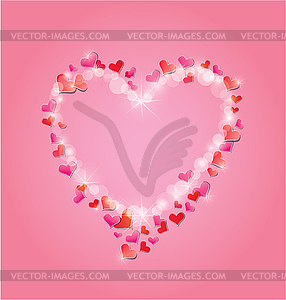 Valentine`s day or Wedding pink background with - vector clipart